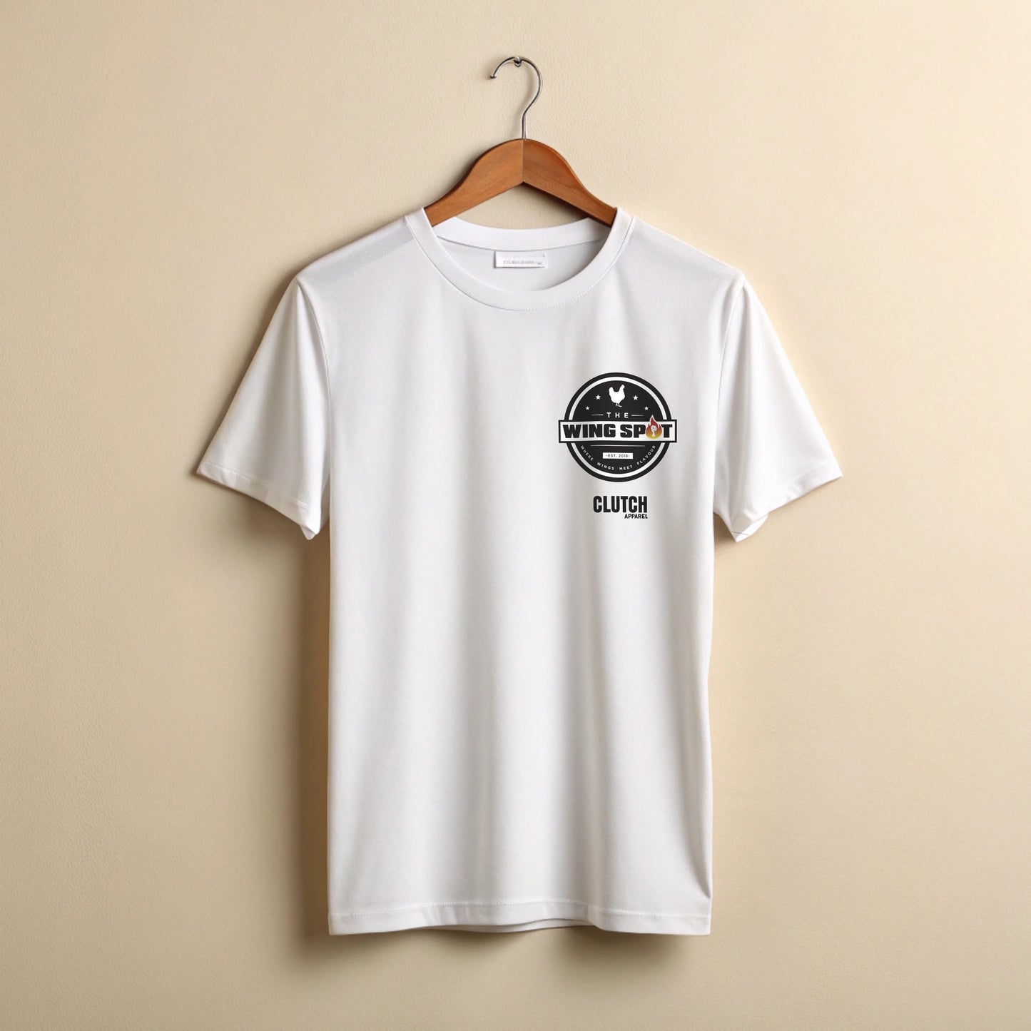 wingspot logo clutch apparel