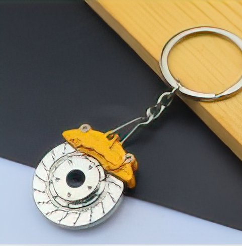 Keychain - Yellow Brake Calipers